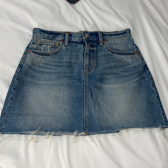 Denim Distressed Skirt - Picture 1 of 5